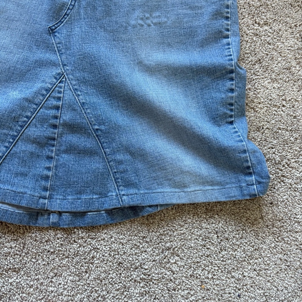 ❤️ Denim Knee Length Skirt Y2K style Old Navy Stretch 16 - Picture 4 of 10